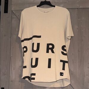 Under Armour Men's Cream T-Shirt with Black Graphics